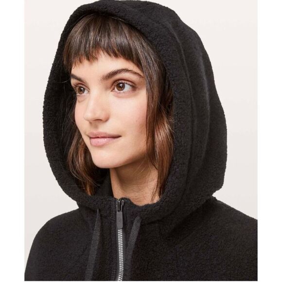 ✨Lululemon So Sherpa Hooded Black Sz Medium Jacket✨ - Picture 4 of 8